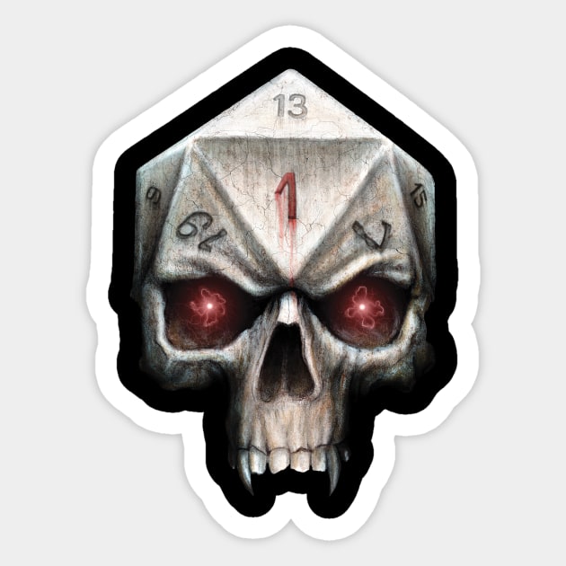 Skull D20 Sticker by MaratusFunk